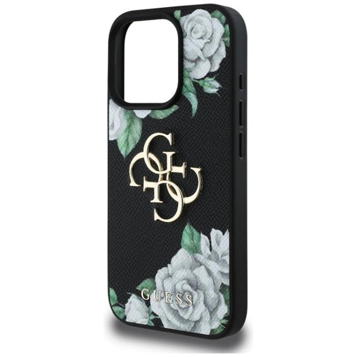 Guess - Guess iPhone 16 Pro Max Mobilskal Grained Roses Big 4G logo
