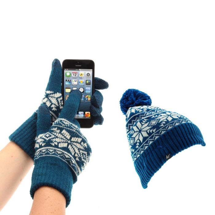 UTGATT4 - KITSOUND Mössa och Vante Kit HörlursMössa Fair Isle Blå