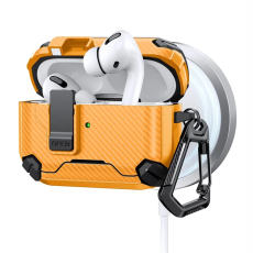 A-One Brand - AirPods Pro 2 Skal Magsafe Carbon Fiber med Karbinhake - Gul