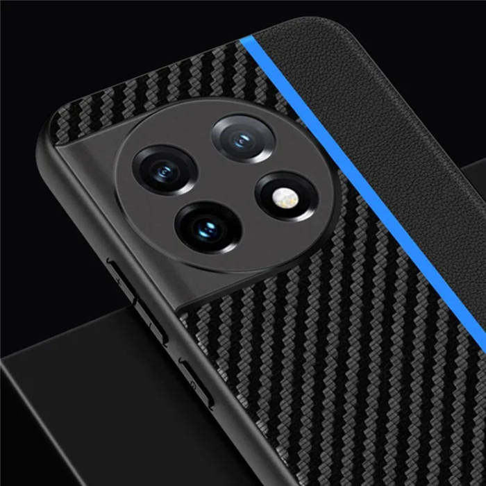 OEM - OnePlus 11 5G Mobilskal Carbon Fiber PU-Läder - Orange