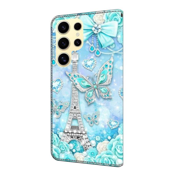 OEM - Samsung Galaxy S26 Ultra Plånboksfodral Mönstertryck Ställ Konstläder Flip - Blå