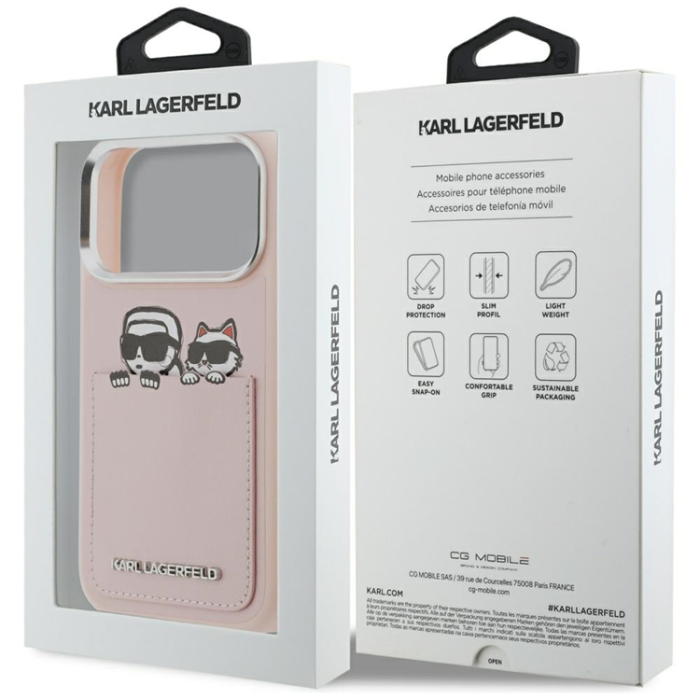 KARL LAGERFELD - Karl Lagerfeld Mobilskal För iPhone 17 Pro Karl & Choupette Print & Pocket