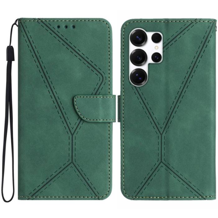 OEM - Mobilskal till Samsung Galaxy S26 Ultra KonstLäder Flip- Grön