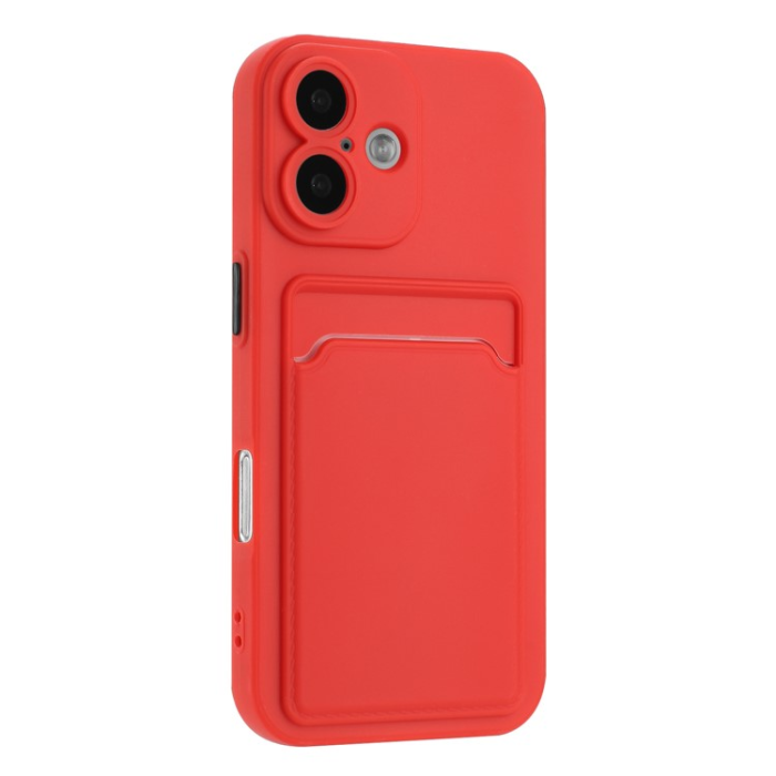 A-One Brand - iPhone 16 Plus Mobilskal Korthållare TPU - Röd