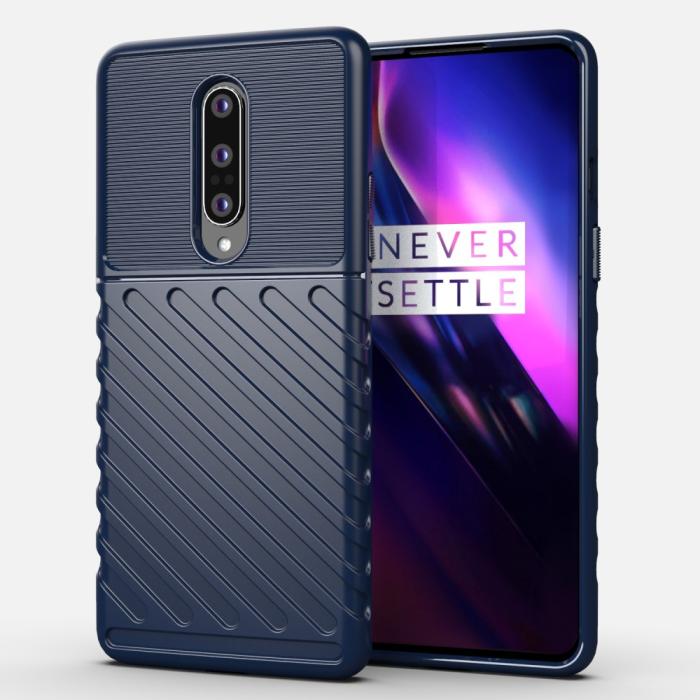 OEM - Thunder Twill Texture Skal OnePlus 8 - Blå