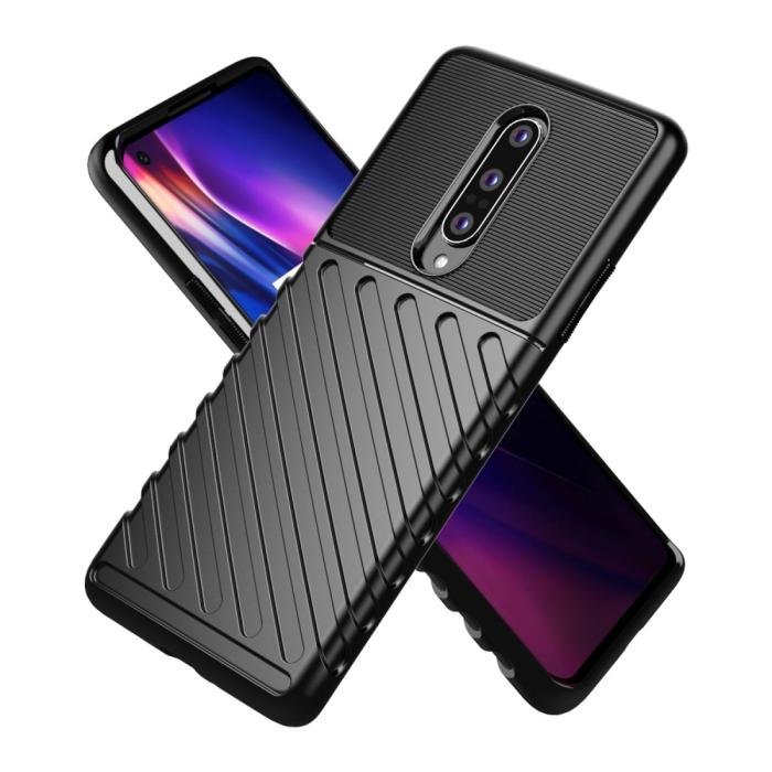 OEM - Thunder Twill Texture Skal OnePlus 8 - Svart