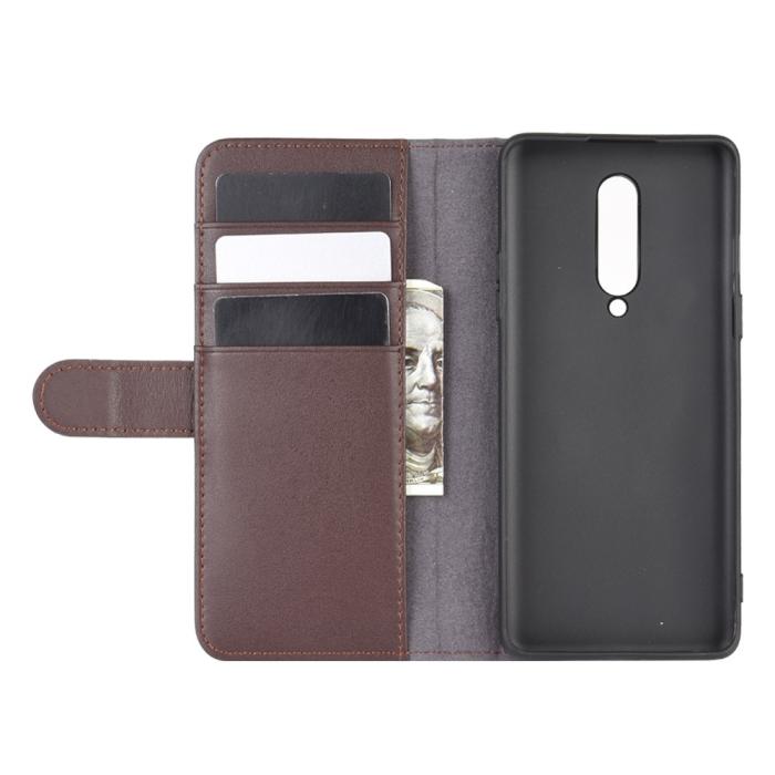 OEM - Äkta Läder Plånboksfodral OnePlus 8 - Brun