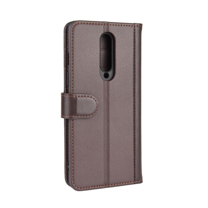 OEM - Äkta Läder Plånboksfodral OnePlus 8 - Brun