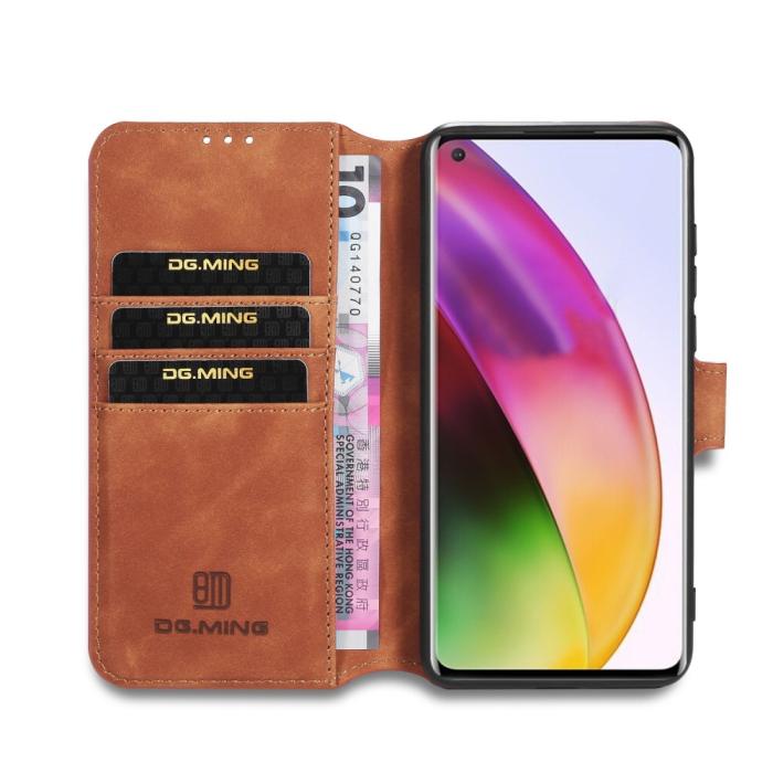DG.MING - DG.MING Läder Plånboksfodral OnePlus 8 - Brun