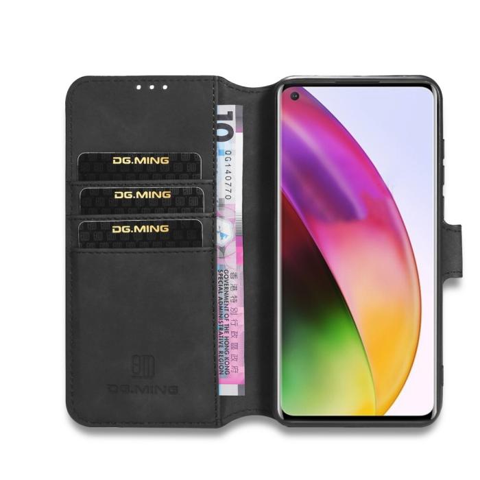 DG.MING - DG.MING Läder Plånboksfodral OnePlus 8 - Svart