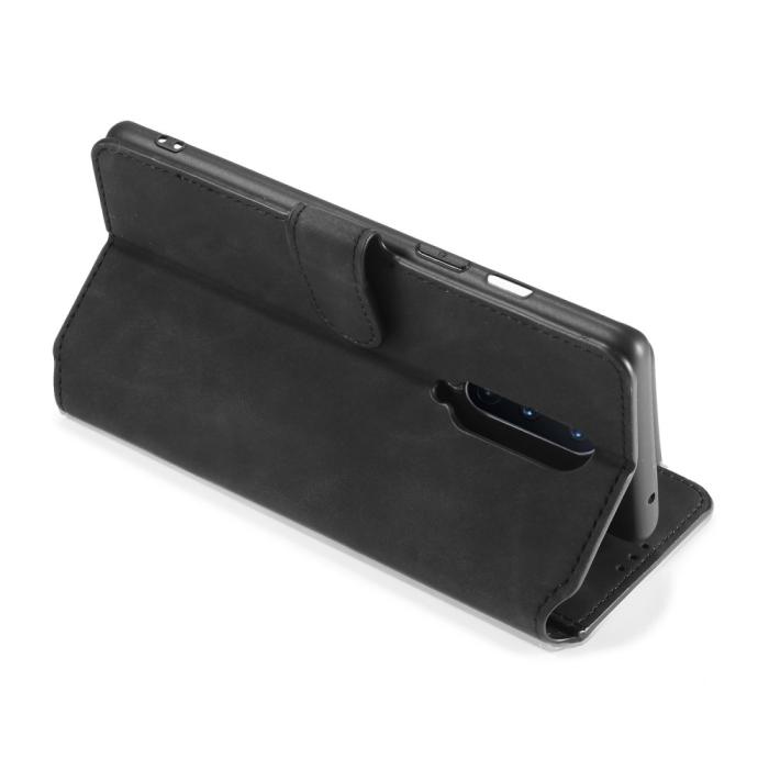 DG.MING - DG.MING Läder Plånboksfodral OnePlus 8 - Svart