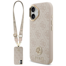 Guess - Guess iPhone 17 Mobilskal Magsafe Strass Logo Crossbody - Rosa