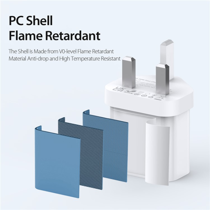 DUZZONA - DUZZONA Snabbladdare 20W USB-C UK T3 PD - Vit