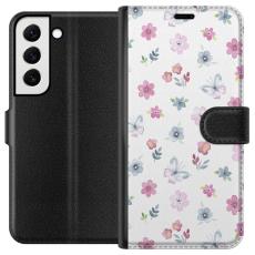 iSecrets - Plånboksfodral till Samsung Galaxy S22 5G med Blommor och fjärillar