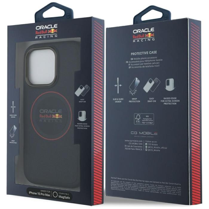Red Bull - Red Bull Mobilskal till iPhone 15 Pro Max MagSafe Leather Red Ring