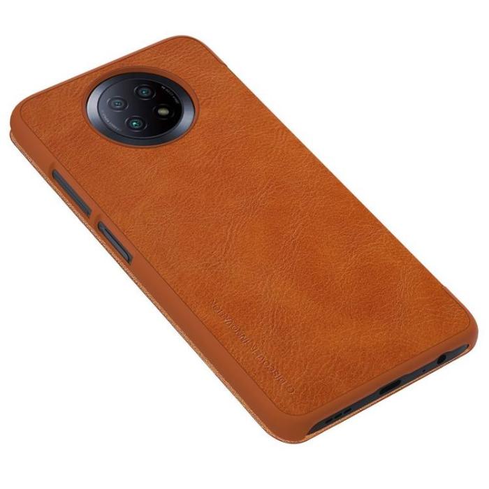 Nillkin - Nillkin Qin Läder Fodral Xiaomi Redmi Note 9T 5G - Brun