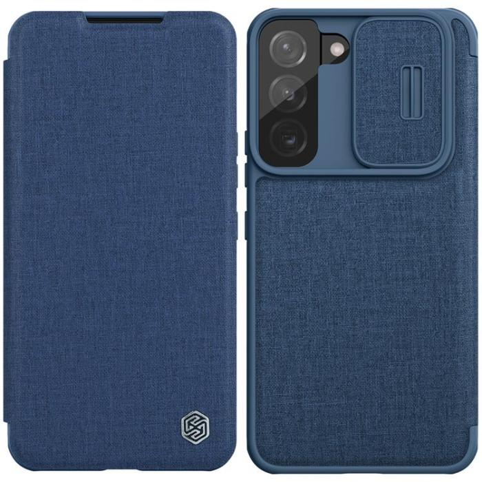 UTGATT1 - Nillkin Galaxy S22 Plus Plånboksfodral Kameraskydd Holster Flip - Blå