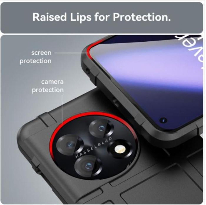 UTGATT - OnePlus 11 5G Mobilskal Rugged Square Grid - Svart