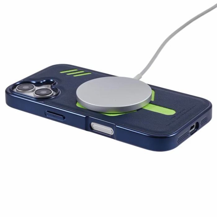 KIGC - KIGC iPhone 16 Mobilskal Magsafe Läder - Blå