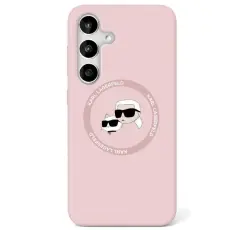KARL LAGERFELD - Karl Lagerfeld Galaxy S25 Mobilskal MagSafe Silikon Heads & Circle - Rosa