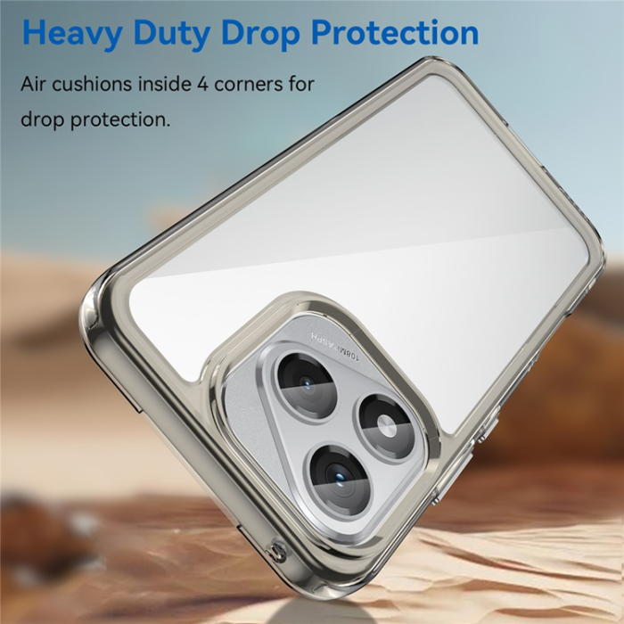 A-One Brand - Mobilskal till Honor X70i / 400 Lite 5G Skyddande klar - Transparent Grå