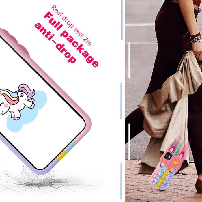 Fidget Toys - Unicorn Pop it fidget skal till iPhone 11 - Rosa