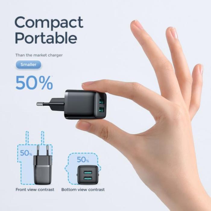 SiGN - SiGN Mini Snabbladdare Dual USB, 2.4A - Vit
