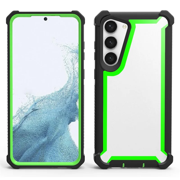 Galaxy S23 Mobilskal TPU + PC Shockproof (Svart/Grön) | 2353 | AlltMobil