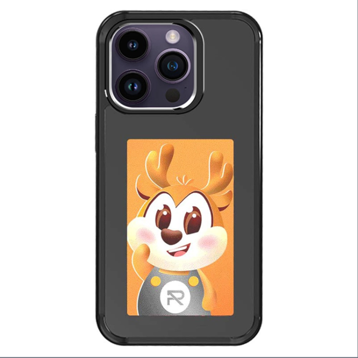 A-One Brand - iPhone 14 Pro Mobilskal NFC DIY Customized HD Smart E-Ink - Svart