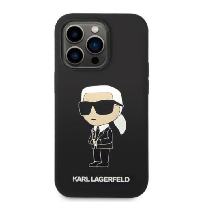 KARL LAGERFELD - Karl Lagerfeld iPhone 14 Pro Max Skal Silicone Ikonik - Svart