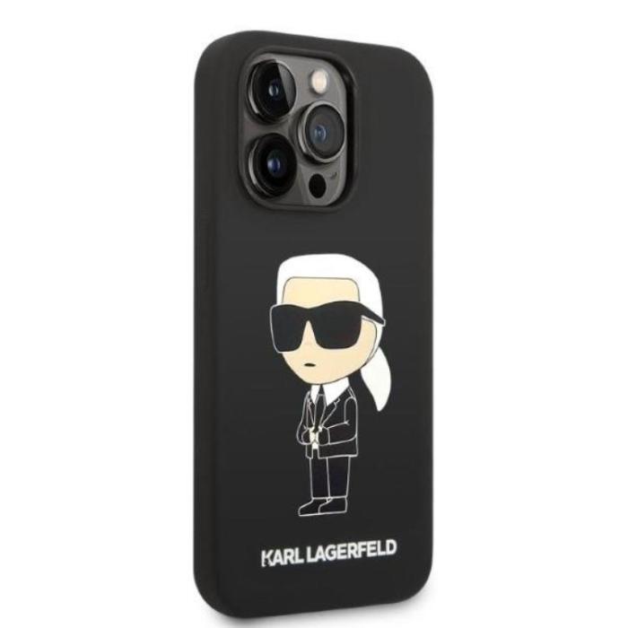 KARL LAGERFELD - Karl Lagerfeld iPhone 14 Pro Max Skal Silicone Ikonik - Svart