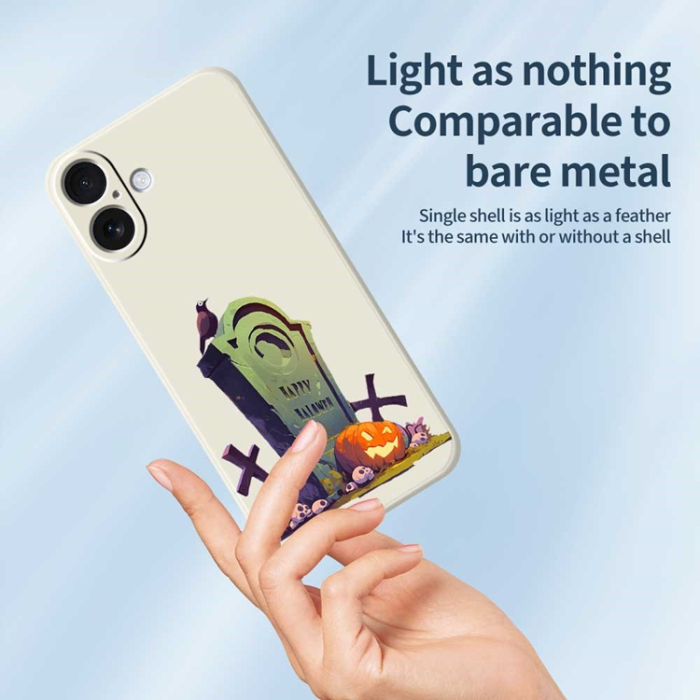A-One Brand - iPhone 17 Mobilskal med Halloween Tombstone Pattern TPU - Svart