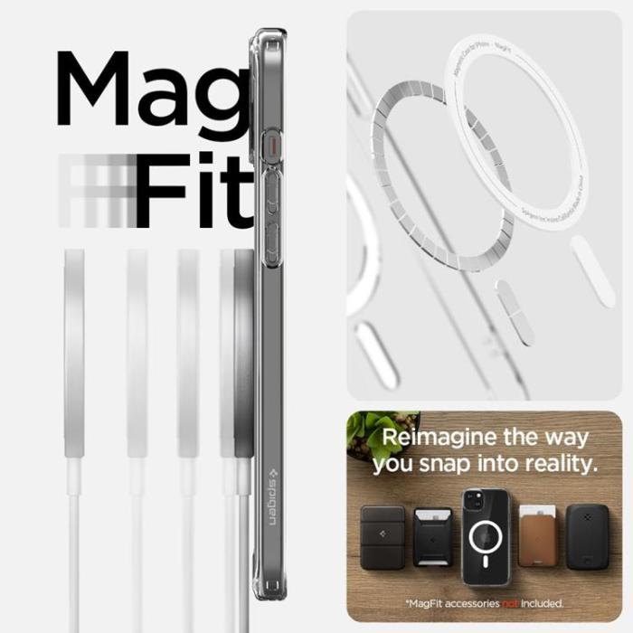 Spigen - Spigen iPhone 15 Mobilskal Magsafe Ultra Hybrid - Vit