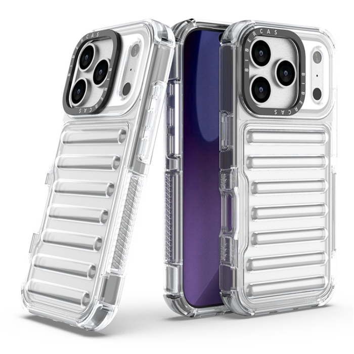 A-One Brand - iPhone 17 Pro Max Mobilskal Stripe Design Detachable - Transparent
