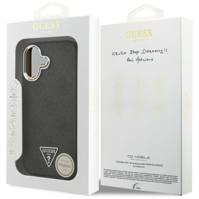 Guess - Guess iPhone 17 Mobilskal MagSafe 4G Triangle Logo - Svart Silver