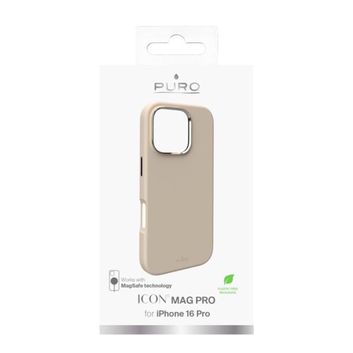 Puro - Puro iPhone 16 Pro Mobilskal Magsafe Icon Pro Silikon - Beige