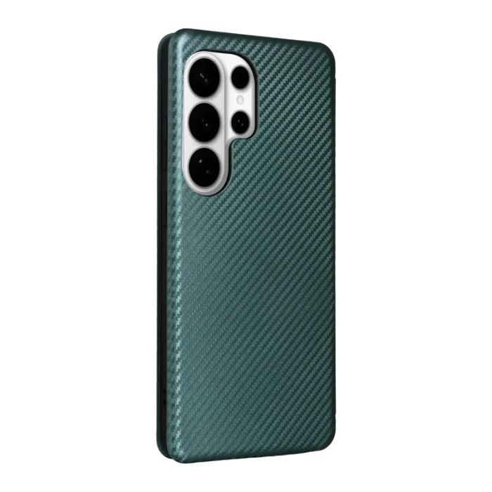 OEM - Mobilskal till Samsung Galaxy S26 Ultra Kolfiber Textur Konstläder Grön