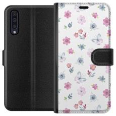 iSecrets - Plånboksfodral till Samsung Galaxy A50 med Blommor och fjärillar