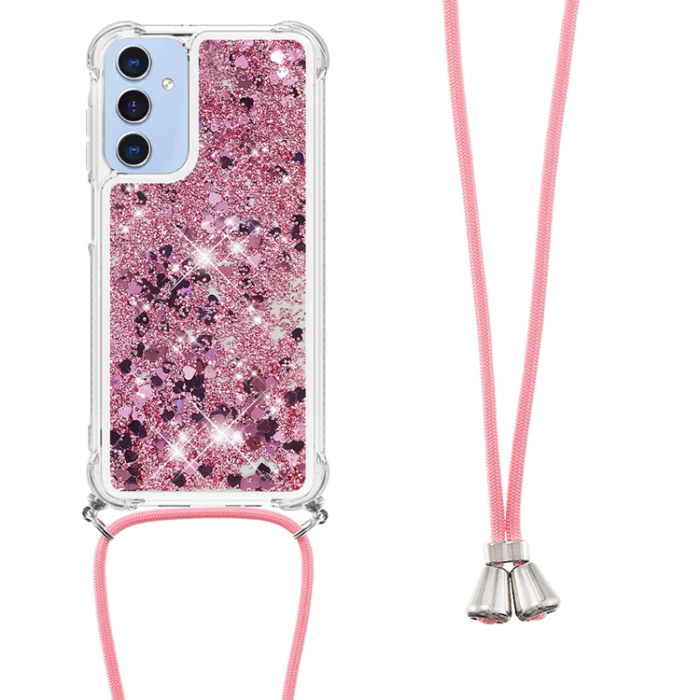 A-One Brand - Galaxy A17 / A26 Mobilskal med Snodd - Roséguld / Hearts