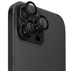 UNIQ - UNIQ iPhone 16 Pro/16 Pro Max Kameralinsskydd H&auml;rdat Glas Optix - Midnight Svart