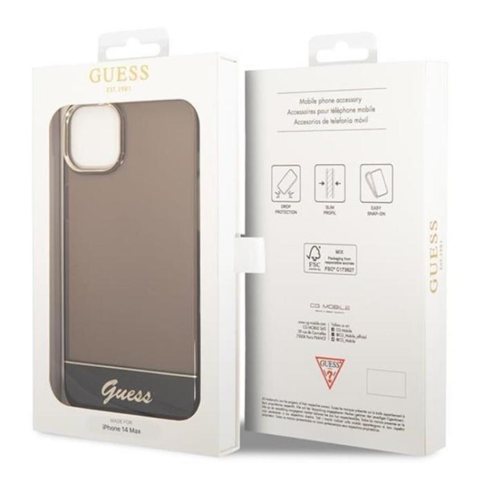Guess - GUESS iPhone 14 Plus Skal Translucent - Svart