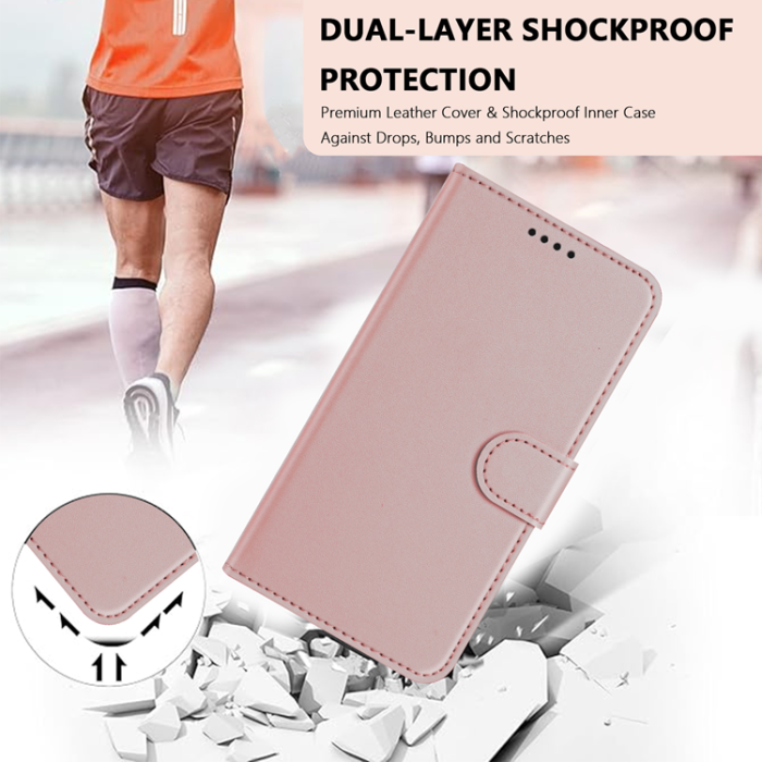A-One Brand - iPhone 17 Air Plånboksfodral Anti Drop - Roséguld