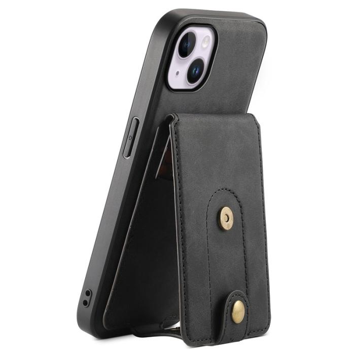 DENIOR - DENIOR D14 Mobilskal till iPhone 14 Plus Läder + TPU + PC Svart