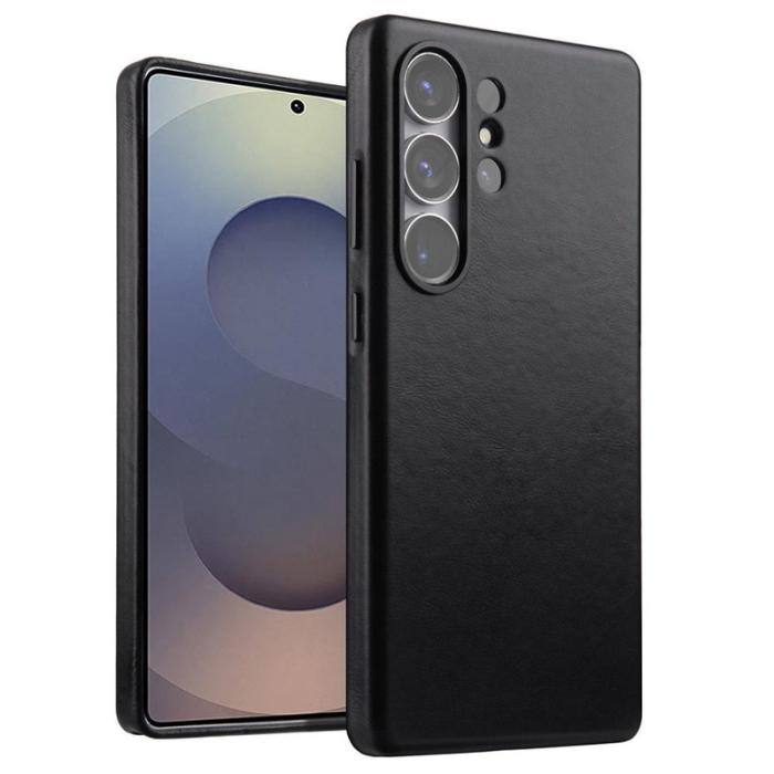 Melkco - MELKCO Mobilskal till Galaxy S25 Ultra Äkta läder PC Svart