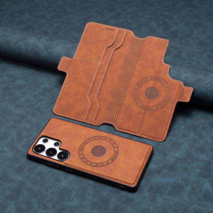 DENIOR - DENIOR B06 Samsung Galaxy S25 Ultra Plånboksfodral Konstläder + TPU Brun