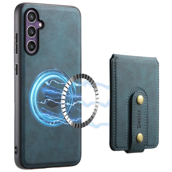 DENIOR - DENIOR D14 Samsung Galaxy S23 FE Fodral KonstLäder Blå