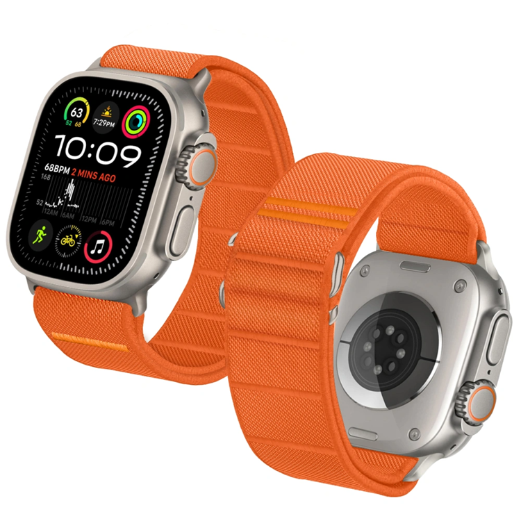 Tech Protec Apple Watch (44/45/46/49mm) Armband Nylon Slip - Orange | 5123 | AlltMobil