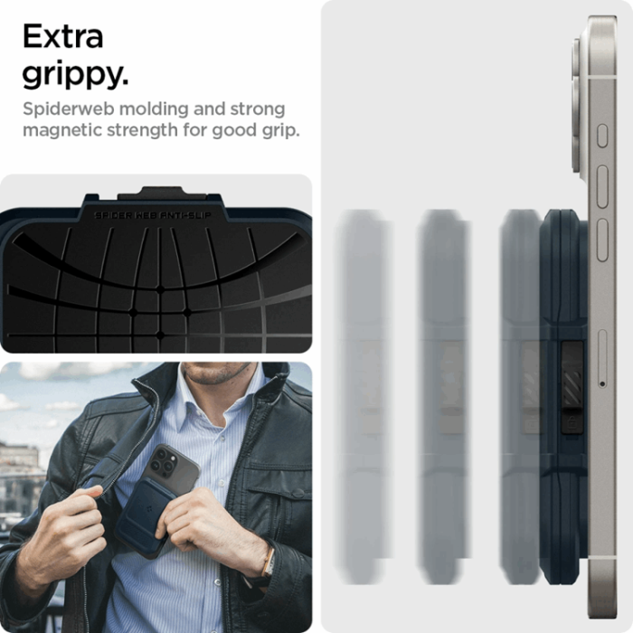 Spigen - Spigen Universal Magsafe Korthållare Lock Fit - Metal Slate