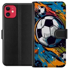 Gustaf - Pl&aring;nboksfodral till Apple iPhone 11 med Fotbollar