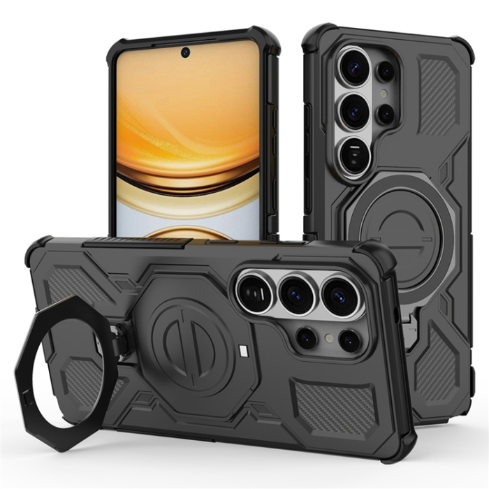 A-One Brand - Galaxy S26 Ultra Mobilskal Rotating Metal Kickstand - Svart